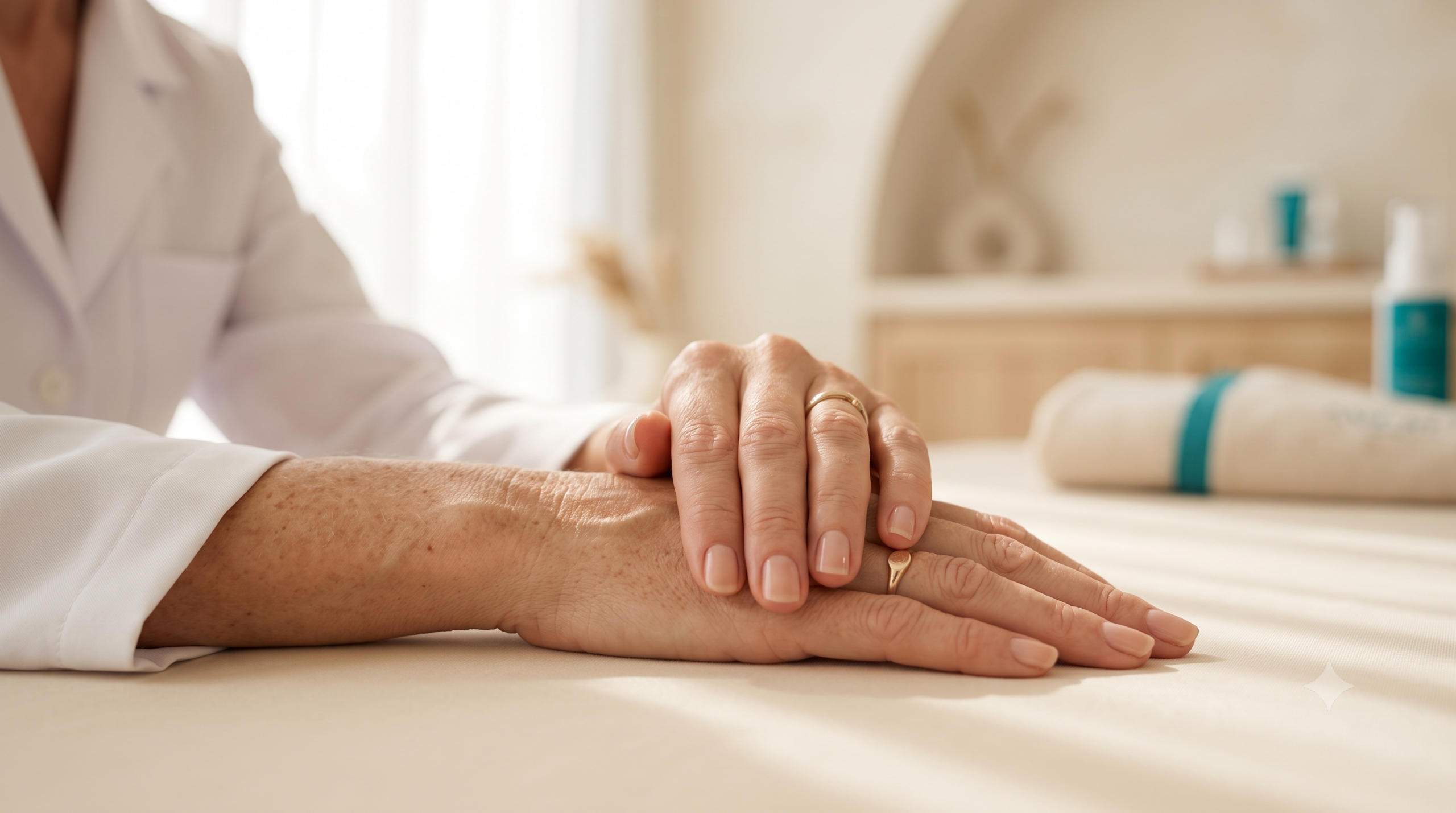 Well-groomed hands with healthy skin at a bright premium Koh Samui clinic for hand rejuvenation